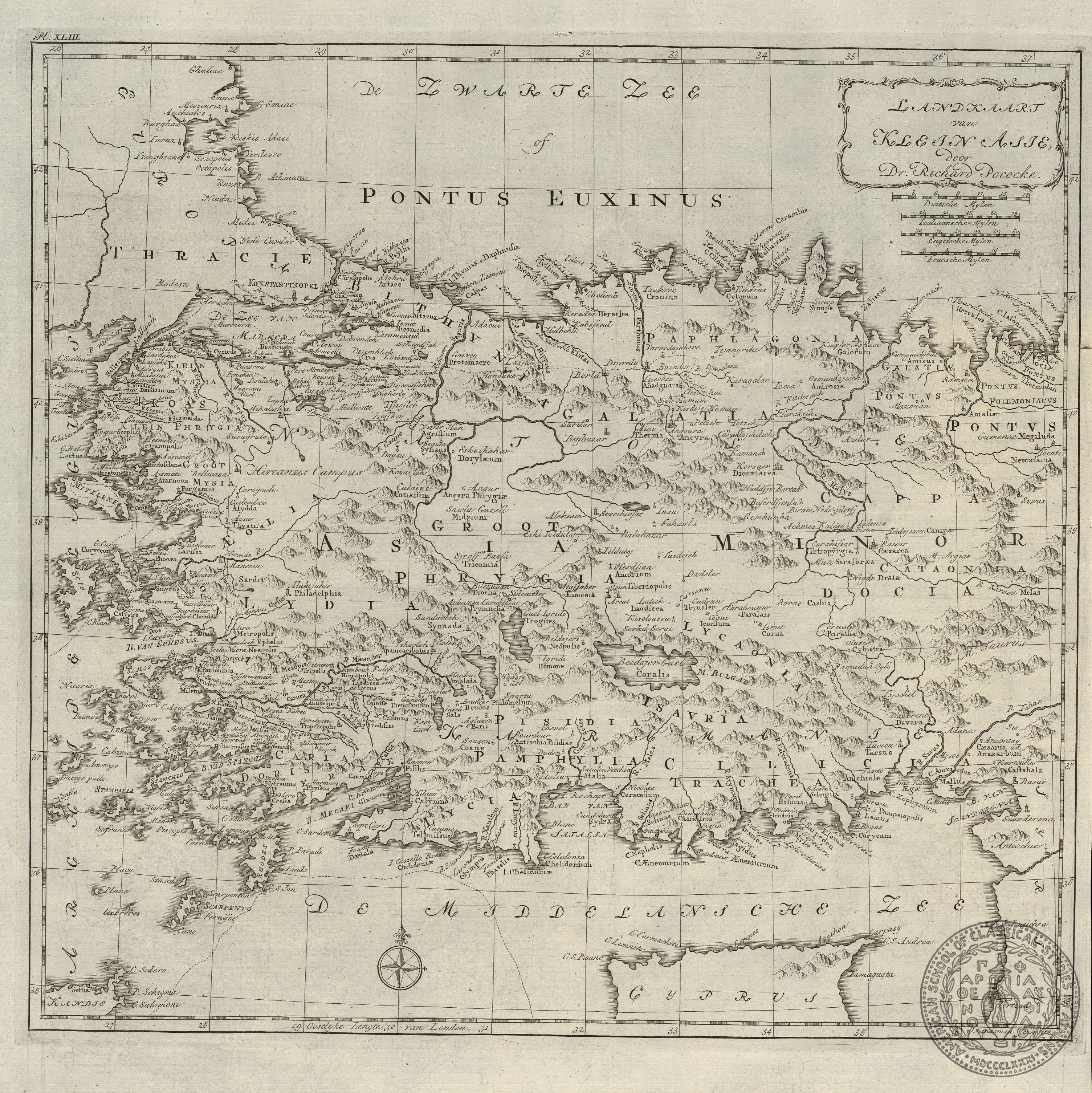 Landkaart van Klein Asie